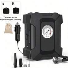 SUITU Pompa Pengisi Angin Ban Portabel 12V 120W dengan Pengukur Tekanan dan Lampu Darurat LED, Kompresor Udara Mobil Mini, Pompa Ban Otomotif Genggam, Aksesoris Mobil - Model kabel tanpa baterai - View 14
