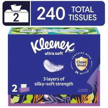 Ultra Soft 3-Ply Facial Tissues, 2 Flat Boxes, 120 Tissues Per Box | Hypoallergenic & Fragrance-Free, FSC-Certified Fibers, Wet-Resistant & Lint-Free, Gentle For Sensitive Skin & Babies, Suitable For Home & Office Use - 預設 - 查看 2