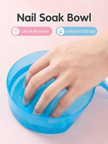 1pc Nail Soaking Bowl, Nail Art Accessories, Nail Care Tools, Nail Salon Nail Soaking Bowl, Softens Nail Edges, Thick Insulated Hand Rest, Durable Material Care Bowl For Nail Salon Nail Supplies, Back To School Season - Multicolor - View 2