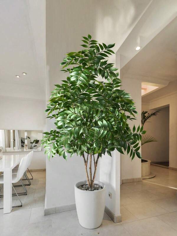 Large Artificial Plant, Fake Green Plant, Plastic Southern Magnolia Branch, Tall Green Plant, Suitable For Home, Garden, Office Decor, No Planter Included, Can Be Used As Gift, Birthday Gift, Graduation Gift, Home Decor, Christmas Decor, Room Decor, Random Style Shipped
