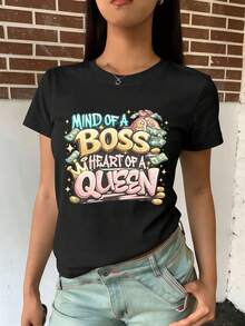 Dam-T-shirts - Svart - Visa 2