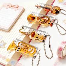 一套仪器造型尺，配有串珠链，透明便携式口袋尺/掌尺，可爱卡通文具，可挂在背包或铅笔盒上，非常方便的测量工具，返校礼物，完美的学习用品礼物 - 樂曲 - 查看 2