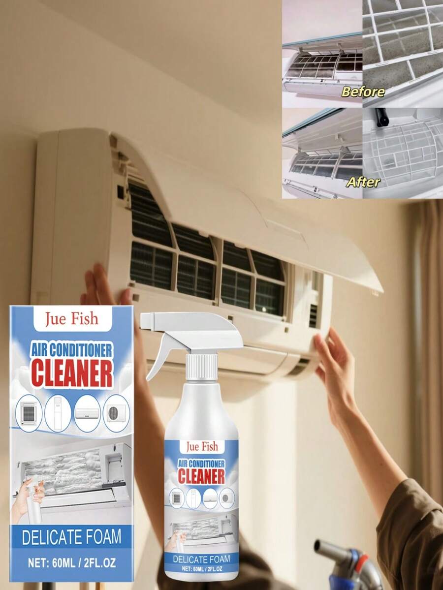 JUE FISH Jue-Fish Air Conditioner Cleaner, Home AC Cleaning Foam, Deodorizing And Descaling, No Disassembly Required