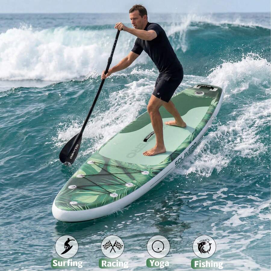 323/335cm Inflatable SUP Board With Accessories, 3 Removable Fins & Adjustable Paddle | Non-Slip Adult Paddle Board In Various Designs For All Water Activities
