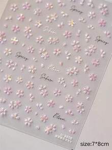 1pc 5D Stereoscopic Sakura Face Sticker, European And American Style Makeup Decoration With Pearl, Youthful And Gentle Atmosphere, Y2K, Face Glitter, Carnival, Face Decor,Concert Look,Face Gems - Multicolor - View 8