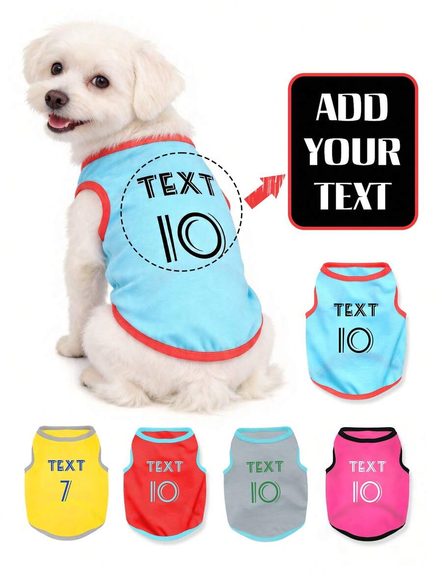 [Personalizado] Ropa para mascotas personalizada, chaleco/camiseta para gato/perro, cómoda y linda, impresión por transferencia de calor, ¡el regalo perfecto para tu amigo peludo! - Multicolor - Ver 1