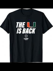 Miami Hurricanes 2025 College Football Playoff The U Is Back T-Shirt - 黑色 - 查看 1