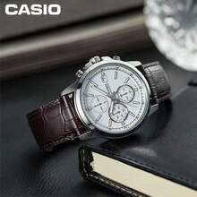 Đồng hồ Casio MTH-5001L-7A dành cho nam giới, đồng hồ bấm giờ dây da, chống nước 30M, máy quartz. - Một cỡ - Xem 6