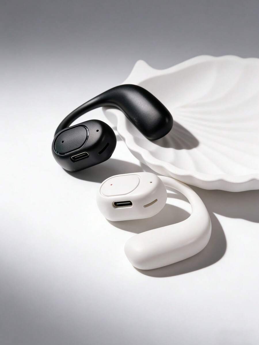 Headset Bluetooth Satu Telinga yang Modis, Desain Kait Telinga, Nyaman dan Tahan Lama, Cocok untuk Penggunaan Sehari-hari, Perjalanan, Berkemah, Liburan dan Aktivitas Luar Ruangan, Kompatibel dengan Ponsel, Komputer, Tablet dan Perangkat Lainnya - View 1