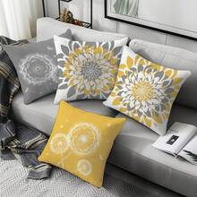 4 buc. fețe de pernă decorative cu model floral geometric și păpădie, material catifea moale cu aspect de piele de piersică, 45 * 45 cm, pentru decor de casă, dormitor, living, petrecere, canapea, cadou de sărbători (inserțiile de pernă nu sunt incluse) - Multicolor - Vizualizare 5