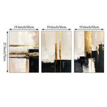 1/3pcs Modern Black Gold Beige Textured Wall Art Picture Minimalist Neutral Prints Canvas Paintings Abstract Posters Foil Accents For Living Room Bedroom Office Decor Gift For Her Unframed - Pattern - View 8