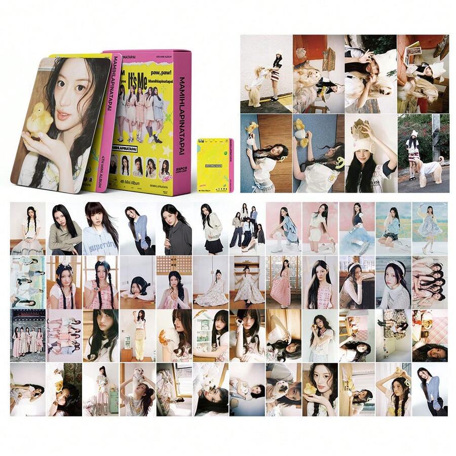 55PCS MAMIHLAPINATAPAI Album Lomo Card Set, 4th Mini Album HD Print Photo Cards With Wonhee Yunah Minju Moka Iroha Photos, K-Pop Fans Collection & Weverse Gift - Multicolor - View 1