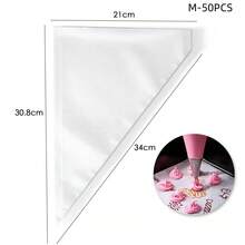 Nuevo/50/20 piezas bolsa de manga pastelera desechable glaseado pastel de Fondant crema bolsa de pastelería para decorar pasteles herramientas para hornear VWG9 - M100PCS - Ver 3
