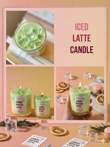 Ice Matcha Latte Scented Candle, Ice Matcha Scented Candle, Made Of Soy Wax And Gel Wax In Ice Cube Shape - Green Tea And Vanilla (Ice Matcha Latte) - Multicolor - View 3