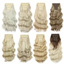 Blonde Clip In Hair Extensions Body Wave Clip In Hair Bundles 22 Inches 4 Pcs/Lot Soft Natural Heat Resistant Synthetic Hair - TTF6A-h24 - View 3