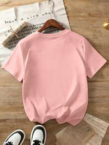 6 Stücke/Set Mädchen Casual Mode Ziffer 25 & Vogel Buchstaben Muster T-Shirt und Shorts Set, bequeme Alltagskleidung, kühler Sommerstil für Mädchen - Verschiedenfarbig - Übersicht 8