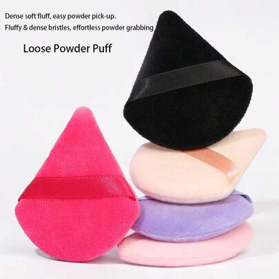20个可重复使用的三角形化妆海绵，多功能化妆工具，适用于粉底、BB霜、防晒霜、腮红等，可替代化妆刷，粉色、紫色、玫瑰红可选