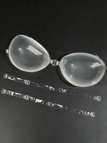 2/1 pieza Cubiertas de pezón de silicona transparente con correa ajustable, diseño antideslizante para levantar y realzar el escote, adecuado para vestidos de novia, atuendos sin tirantes, sujetadores invisibles, vestidos, vacaciones - transparente - Ver 6