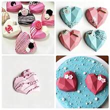Khuôn silicon 6 ngăn hình trái tim, kim cương, hình chữ nhật 3D để tự làm bánh mousse, cupcake, sô cô la. - Nhiều màu - Xem 4