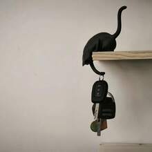 可爱猫形壁钩，柔软可爱，活泼动感，创意猫咪设计，黑白极简主义，多用途，结实耐用，防水，无需胶水，提升浴室装饰，北欧和日式极简风格，柔软治愈，实用家居饰品，兼具可爱与功能性，将可爱与实用性挂在墙上，为收纳增添仪式感。 - 彩色 - 查看 8