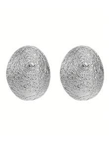 一对几何形状不规则的金属耳环，采用时尚的贝壳螺旋纹理和金属质感。 - 耳環 - 查看 7