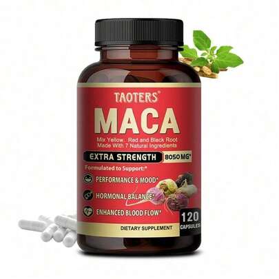 Bunkell Maca Supplement - With 7-In-1 Herbal Blend, Shilajit & Ashwagandha, Ginseng, Black Pepper - Boosts Energy, Mood & Mental Clarity- 120 Capsules