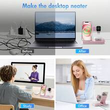 Fast Charging 3-In-1 Wireless Charging 3 In 1 Fast Charging Magnetic Wireless Charger, Fast Charging Dock Station Compatible With Various Products Of L_Phone Graduation Memorial Day Gift Giving - Baby Pink - View 6
