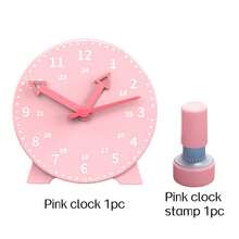 Modelo de reloj de aprendizaje con juego de sellos de reloj, herramienta de enseñanza de cognición del tiempo, ayuda de enseñanza auxiliar, herramienta de práctica de tiempo, suministros de demostración de enseñanza en el aula, conjunto de práctica de cognición del tiempo - A - Ver 12
