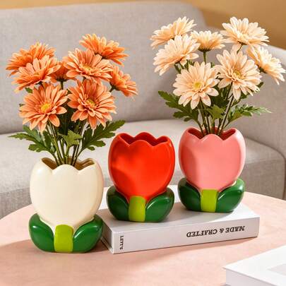 1pc Resin Strawberry Vase Decor, Handmade Realistic Strawberry Indoor/Outdoor Ornament, Resin Material, Bohemian Style Home Decor Gift, Birthday/Graduation Present