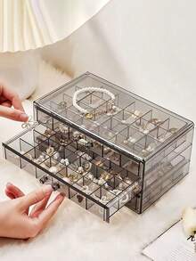 Hộp đựng trang sức 72 ngăn, hộp đựng trang sức bằng acrylic trong suốt, hộp đựng đồ trong phòng tắm, ngăn kéo xếp chồng cho bàn làm việc, trang trí phòng ngủ, đựng bông tai, dây chuyền, nhẫn, kiểu dáng hiện đại có vách ngăn, hộp đựng trang sức bằng nhựa có khóa, thích hợp cho du lịch, để bàn, đựng trang sức nữ, hộp đựng trang sức 72 ngăn thanh lịch: hộp đựng 3 tầng có ngăn kéo, giá đựng phụ kiện được phân loại - trong suốt và tiết kiệm không gian. - Xem 6