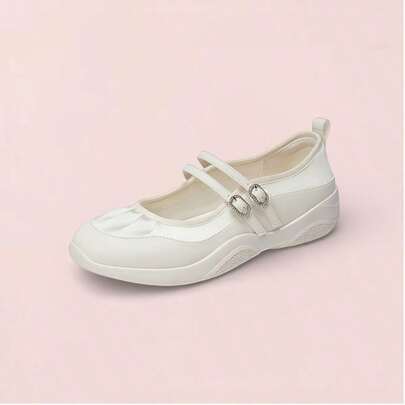 ZULIZ 女士双扣玛丽珍舒适步行鞋，透气厚底防滑休闲运动鞋