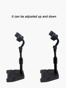 1 pieza Soporte de teléfono negro de ABS, soporte para filmación aérea en transmisión en vivo, soporte ajustable de escritorio para teléfono, base redonda de escritorio - Negro - Ver 8