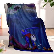 TADC Frog Jax Flannel Throw Blanket, The A-Amazing D-Digital Circus Cartoon Art Design, Soft Cozy Reversible Plush For Couch, Unique Pop Culture Gift For Fans,  Wall Home Decor For Bedroom Living Room - 多色21 - 查看 4
