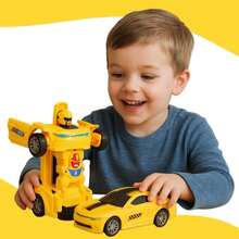 Toy Car That Turns Into A Robot - Camaro Car For Kids - 黃色 - 查看 2