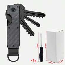 1 Pc Carbon Fiber & Metal Keychain, Aluminum Alloy Key Organizer, Key Holder, Best Gift For Men And Women - Multicolor - View 5
