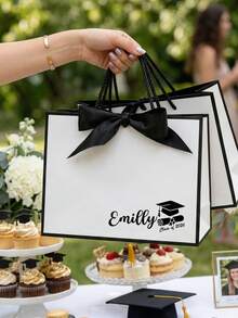 1pc Personalized Graduation Gift Bag, Customizable Text, Customizable Graduation Party Decor, Graduation Gift Bag With Name, Gift For Friends, Class Of 2026 - Multicolor - View 11