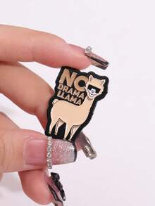 1件无忧羊驼胸针珐琅别针定制卡通可爱羊驼金属胸针背包翻领徽章动物饰品礼品配件 - 棕色 - 查看 8