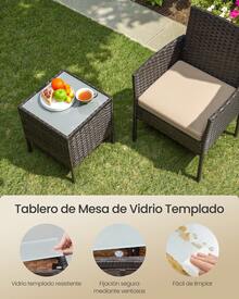 Juegos de mesa y sillas para exteriores - Amarillo - Ver 5