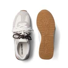Fashion Sneakers For Women, Casual Lace-Up Non-Slip Comfort Walking Shoes - 灰色 - 查看 2