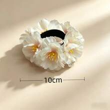 1pc Floral Print Polyester Hair Scrunchie, Sweet Bohemian Hair Tie - Multicolor - View 4