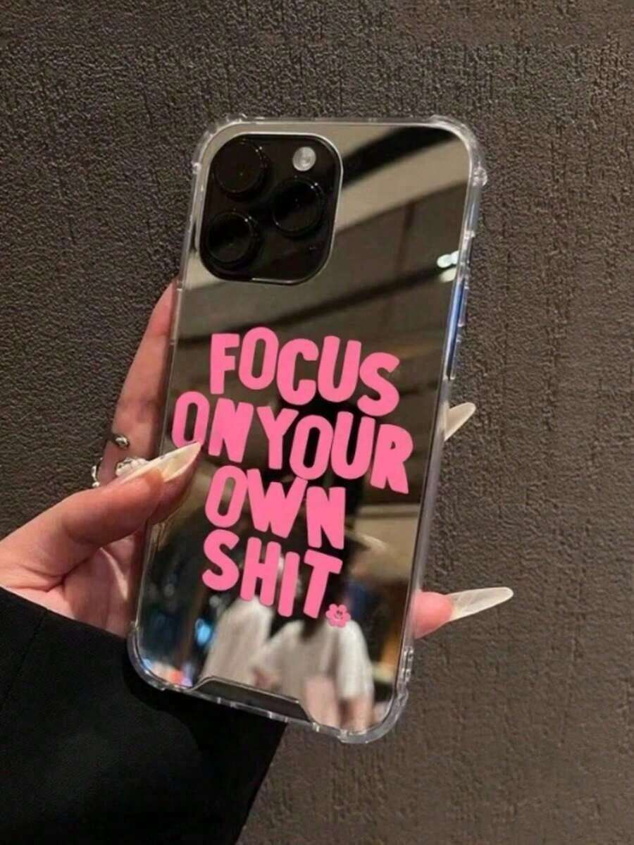 Focus On Your Own Pattern Mirror Anti-Fall Sleeve Phone Case Compatible With IPhone 13/11/17/16/14/15/15pro/15 Plus/15 Promax/7plus/8plus/X/Xs Max/Xr/11pro/12pro/13pro/14pro/12mini/13mini/11promax/12promax/13promax/14promax/14plus/17pro/17Air/6/6s Plus/7/8/16Pro/16plus/16promax/Se2/17promax - 規格 - 查看 1