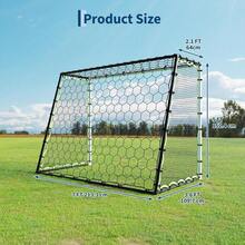 Portería de fútbol portátil de 12x6 pies con red de rebote 5 en 1 - Estructura de acero duradera, montaje rápido, estacas para el suelo y bolsa de transporte - Ideal para deportes en equipo de niños, jóvenes y adultos - Portería de fútbol con rebote multidireccional - Ver 2