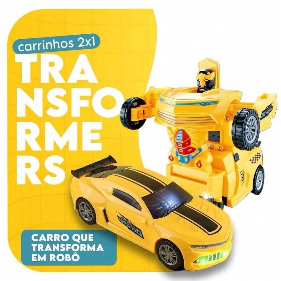 Toy Car That Turns Into A Robot - Camaro Car For Kids - 黃色 - 查看 1