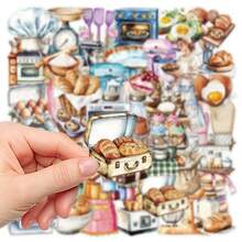 50pcs Baking Stickers Decoration For Scrapbooking, Planner, Phone Case, Notebook, Luggage, Skateboard, Guitar, Diary, Greeting Card, Envelope - Baking - View 2