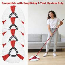 DLAIMI 1/2/4 Pcs Triangular Mop Replacement Pads Compatible With Easy Wring 1-Tank System Fluffy Microfiber Reusable Mop Refills Super Absorbent For All Floors Wear Resistant No Watermarks Carnival | Back To School - Multicolor - View 8