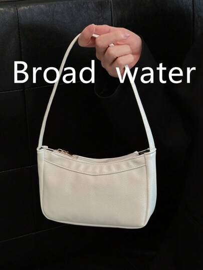 2026 New Arrival Niche Fashion Baguette Underarm Bag, Minimalist Solid Color Baguette Shoulder Bag For Women