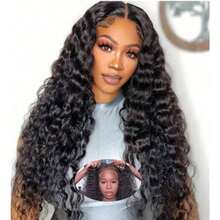 14-24inch Glueless Wigs Human Hair Pre Plucked Pre Cut 13*4Lace 180 Density ,Loose Straight Wigs, Deep Wave Wig,Body Wave Wigs, 4x4 Glueless Wigs ,100%Brazilian Human Hair, For Women Loose Wave Lace Front Wigs Human Hair,Suitable For Daily Wear, Mother's Day Gifts, And Holiday Parties. - Natural Black - 查看 22
