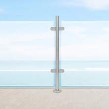 SanBouSi Stainless Steel Glass Railing System Tempered Glass Balcony Railing Deck Balustrade Handrail - Middle Post - View 9