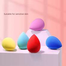 5 Pack Micro Porous Low Absorption Soft Latex Free Makeup Sponge Set, Foundation Beauty Sponges And Blenders - 5 miếng mút xốp nhiều màu - Xem 4