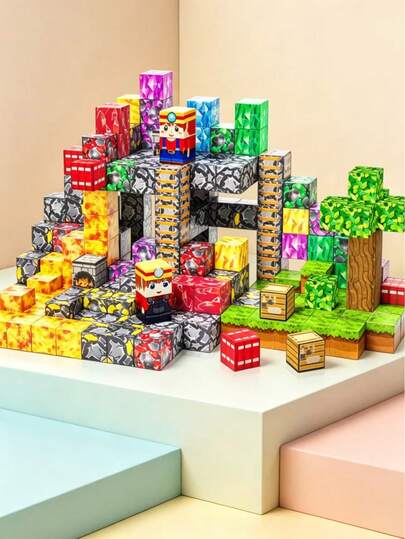 Bộ xếp hình nam châm Lava Treasure, đồ chơi xếp chồng sáng tạo cho bé trai và bé gái, xây dựng thế giới bí ẩn, quà Giáng sinh, quà Halloween, quà tặng lớp học, quà tặng ngày lễ và đồ chơi.